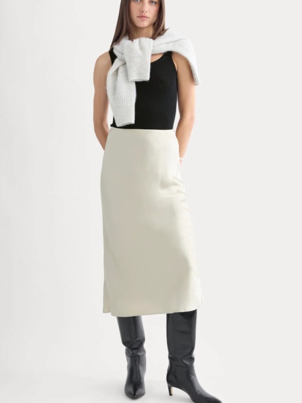 Everlane Silk Slip Skirt